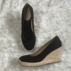 J. Crew black wedge heels size woman’s 8